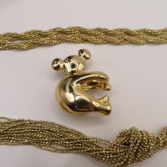 Gold Tone Tassel Rhinestone Koala Bear Necklace - Picture 13 of 14